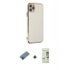 MARSİLYAN™- iPhone 11 Pro Max Kılıf Yankı Serisi - Siyah 20D Premium Cam Ekran Koruyucu + Metal Kamera Lens Koruma Cam - SH