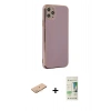 MARSİLYAN™- iPhone 11 Pro Max Kılıf Yankı Serisi - Siyah 20D Premium Cam Ekran Koruyucu + Renkli Kamera Lens Koruma Cam - TU