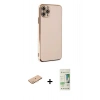 MARSİLYAN™- iPhone 11 Pro Max Kılıf Yankı Serisi - Siyah 20D Premium Cam Ekran Koruyucu + Renkli Kamera Lens Koruma Cam - TU