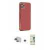 MARSİLYAN™- iPhone 11 Pro Max Kılıf Yankı Serisi - Siyah 20D Premium Cam Ekran Koruyucu + Pers Alüminyum Kamera Lens - YL
