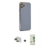 MARSİLYAN™- iPhone 11 Pro Max Kılıf Yankı Serisi - Siyah 20D Premium Cam Ekran Koruyucu + Pers Alüminyum Kamera Lens - YL