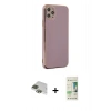 MARSİLYAN™- iPhone 11 Pro Max Kılıf Yankı Serisi - Siyah 20D Premium Cam Ekran Koruyucu + Pers Alüminyum Kamera Lens - YL