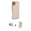MARSİLYAN™- iPhone 11 Pro Max Kılıf Yankı Serisi - Siyah 20D Premium Cam Ekran Koruyucu + Pers Alüminyum Kamera Lens - YL