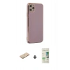 MARSİLYAN™- iPhone 11 Pro Max Kılıf Yankı Serisi - Siyah 20D Premium Cam Ekran Koruyucu + Renkli Kamera Lens Koruma Cam - YL