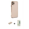 MARSİLYAN™- iPhone 11 Pro Max Kılıf Yankı Serisi - Siyah 20D Premium Cam Ekran Koruyucu + Renkli Kamera Lens Koruma Cam - YL