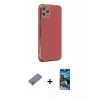 MARSİLYAN™- iPhone 11 Pro Max Kılıf Yankı Serisi - Siyah 34D Izgaralı Cam + Shine Kamera Lens Koruma Cam - GS
