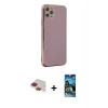 MARSİLYAN™- iPhone 11 Pro Max Kılıf Yankı Serisi - Siyah 34D Izgaralı Cam + Pers Alüminyum Kamera Lens - KI