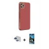 MARSİLYAN™- iPhone 11 Pro Max Kılıf Yankı Serisi - Siyah 34D Izgaralı Cam + Pers Alüminyum Kamera Lens - LT