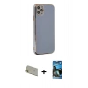 MARSİLYAN™- iPhone 11 Pro Max Kılıf Yankı Serisi - Siyah 34D Izgaralı Cam + Rainbow Kamera Lens Koruma Cam - GD