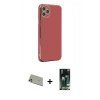 MARSİLYAN™- iPhone 11 Pro Max Kılıf Yankı Serisi - Siyah 360 Mat Full Body Arka Koruyucu + Rainbow Kamera Lens Koruma Cam - GD