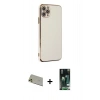 MARSİLYAN™- iPhone 11 Pro Max Kılıf Yankı Serisi - Siyah 360 Mat Full Body Arka Koruyucu + Rainbow Kamera Lens Koruma Cam - GD
