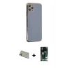 MARSİLYAN™- iPhone 11 Pro Max Kılıf Yankı Serisi - Siyah 360 Mat Full Body Arka Koruyucu + Rainbow Kamera Lens Koruma Cam - GD