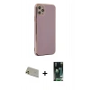MARSİLYAN™- iPhone 11 Pro Max Kılıf Yankı Serisi - Siyah 360 Mat Full Body Arka Koruyucu + Rainbow Kamera Lens Koruma Cam - GD
