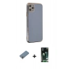 MARSİLYAN™- iPhone 11 Pro Max Kılıf Yankı Serisi - Siyah 360 Mat Full Body Arka Koruyucu + Shine Kamera Lens Koruma Cam - GS