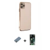 MARSİLYAN™- iPhone 11 Pro Max Kılıf Yankı Serisi - Siyah 360 Mat Full Body Arka Koruyucu + Shine Kamera Lens Koruma Cam - GS