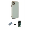 MARSİLYAN™- iPhone 11 Pro Max Kılıf Yankı Serisi - Siyah 360 Mat Full Body Arka Koruyucu + Shine Kamera Lens Koruma Cam - GS
