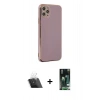 MARSİLYAN™- iPhone 11 Pro Max Kılıf Yankı Serisi - Siyah 360 Mat Full Body Arka Koruyucu + Kamera Lens Koruma Cam - SF