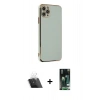 MARSİLYAN™- iPhone 11 Pro Max Kılıf Yankı Serisi - Siyah 360 Mat Full Body Arka Koruyucu + Kamera Lens Koruma Cam - SF
