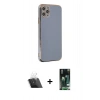 MARSİLYAN™- iPhone 11 Pro Max Kılıf Yankı Serisi - Siyah 360 Mat Full Body Arka Koruyucu + Kamera Lens Koruma Cam - SF