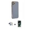 MARSİLYAN™- iPhone 11 Pro Max Kılıf Yankı Serisi - Siyah 360 Mat Full Body Arka Koruyucu + Pers Alüminyum Kamera Lens - LT