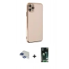 MARSİLYAN™- iPhone 11 Pro Max Kılıf Yankı Serisi - Siyah 360 Mat Full Body Arka Koruyucu + Pers Alüminyum Kamera Lens - LT