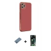 MARSİLYAN™- iPhone 11 Pro Max Kılıf Yankı Serisi - Siyah 360 Mat Full Body Arka Koruyucu + Shine Kamera Lens Koruma Cam - MI