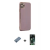 MARSİLYAN™- iPhone 11 Pro Max Kılıf Yankı Serisi - Siyah 360 Mat Full Body Arka Koruyucu + Shine Kamera Lens Koruma Cam - MI