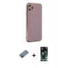 MARSİLYAN™- iPhone 11 Pro Max Kılıf Yankı Serisi - Siyah 360 Mat Full Body Arka Koruyucu + Metal Kamera Lens Koruma Cam - SH