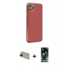 MARSİLYAN™- iPhone 11 Pro Max Kılıf Yankı Serisi - Siyah 360 Mat Full Body Arka Koruyucu + Rainbow Kamera Lens Koruma Cam - YL