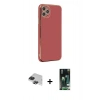 MARSİLYAN™- iPhone 11 Pro Max Kılıf Yankı Serisi - Siyah 360 Mat Full Body Arka Koruyucu + Pers Alüminyum Kamera Lens - SH