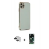 MARSİLYAN™- iPhone 11 Pro Max Kılıf Yankı Serisi - Siyah 360 Mat Full Body Arka Koruyucu + Pers Alüminyum Kamera Lens - SH