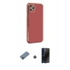 MARSİLYAN™- iPhone 11 Pro Max Kılıf Yankı Serisi - Siyah 3D Antistatik Hayalet Cam Ekran Koruyucu + Shine Kamera Lens Koruma Cam - GI