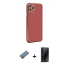 MARSİLYAN™- iPhone 11 Pro Max Kılıf Yankı Serisi - Siyah 3D Antistatik Hayalet Cam Ekran Koruyucu + Shine Kamera Lens Koruma Cam - MI