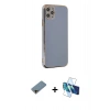 MARSİLYAN™- iPhone 11 Pro Max Kılıf Yankı Serisi - Siyah 3D Antistatik Seramik Nano Ekran Koruyucu + Shine Kamera Lens Koruma Cam - GD