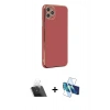 MARSİLYAN™- iPhone 11 Pro Max Kılıf Yankı Serisi - Siyah 3D Antistatik Seramik Nano Ekran Koruyucu + Kamera Lens Koruma Cam - SF