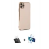 MARSİLYAN™- iPhone 11 Pro Max Kılıf Yankı Serisi - Siyah 3D Antistatik Seramik Nano Ekran Koruyucu + Kamera Lens Koruma Cam - SF