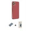 MARSİLYAN™- iPhone 11 Pro Max Kılıf Yankı Serisi - Siyah 6D Mat Seramik Hayalet Nano Ekran Koruyucu + Metal Kamera Lens Koruma Cam - GD