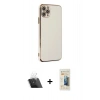 MARSİLYAN™- iPhone 11 Pro Max Kılıf Yankı Serisi - Siyah 6D Mat Seramik Hayalet Nano Ekran Koruyucu + Kamera Lens Koruma Cam - SF