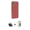 MARSİLYAN™- iPhone 11 Pro Max Kılıf Yankı Serisi - Siyah 6D Mat Seramik Hayalet Nano Ekran Koruyucu + Kamera Lens Koruma Cam - SF