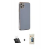 MARSİLYAN™- iPhone 11 Pro Max Kılıf Yankı Serisi - Siyah 6D Mat Seramik Hayalet Nano Ekran Koruyucu + Kamera Lens Koruma Cam - SF
