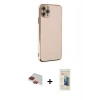 MARSİLYAN™- iPhone 11 Pro Max Kılıf Yankı Serisi - Siyah 6D Mat Seramik Hayalet Nano Ekran Koruyucu + Pers Alüminyum Kamera Lens - KI