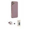 MARSİLYAN™- iPhone 11 Pro Max Kılıf Yankı Serisi - Siyah 6D Mat Seramik Hayalet Nano Ekran Koruyucu + Pers Alüminyum Kamera Lens - KI