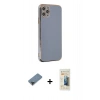 MARSİLYAN™- iPhone 11 Pro Max Kılıf Yankı Serisi - Siyah 6D Mat Seramik Hayalet Nano Ekran Koruyucu + Metal Kamera Lens Koruma Cam - SH