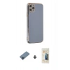 MARSİLYAN™- iPhone 11 Pro Max Kılıf Yankı Serisi - Siyah 6D Mat Seramik Hayalet Nano Ekran Koruyucu + Metal Kamera Lens Koruma Cam - MI