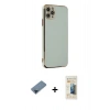 MARSİLYAN™- iPhone 11 Pro Max Kılıf Yankı Serisi - Siyah 6D Mat Seramik Hayalet Nano Ekran Koruyucu + Metal Kamera Lens Koruma Cam - MI