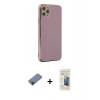 MARSİLYAN™- iPhone 11 Pro Max Kılıf Yankı Serisi - Siyah 6D Mat Seramik Hayalet Nano Ekran Koruyucu + Metal Kamera Lens Koruma Cam - MI