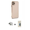 MARSİLYAN™- iPhone 11 Pro Max Kılıf Yankı Serisi - Siyah 6D Mat Seramik Hayalet Nano Ekran Koruyucu + Pers Alüminyum Kamera Lens - YL