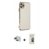 MARSİLYAN™- iPhone 11 Pro Max Kılıf Yankı Serisi - Siyah 6D Mat Seramik Hayalet Nano Ekran Koruyucu + Pers Alüminyum Kamera Lens - YL