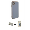 MARSİLYAN™- iPhone 11 Pro Max Kılıf Yankı Serisi - Siyah 6D Mat Seramik Hayalet Nano Ekran Koruyucu + Rainbow Kamera Lens Koruma Cam - GD