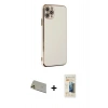 MARSİLYAN™- iPhone 11 Pro Max Kılıf Yankı Serisi - Siyah 6D Mat Seramik Hayalet Nano Ekran Koruyucu + Rainbow Kamera Lens Koruma Cam - GD